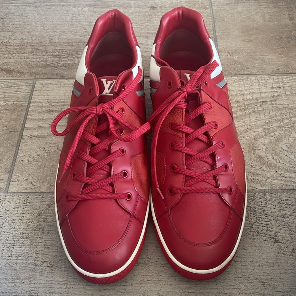 Louis Vuitton Red and White Men's Sneakers